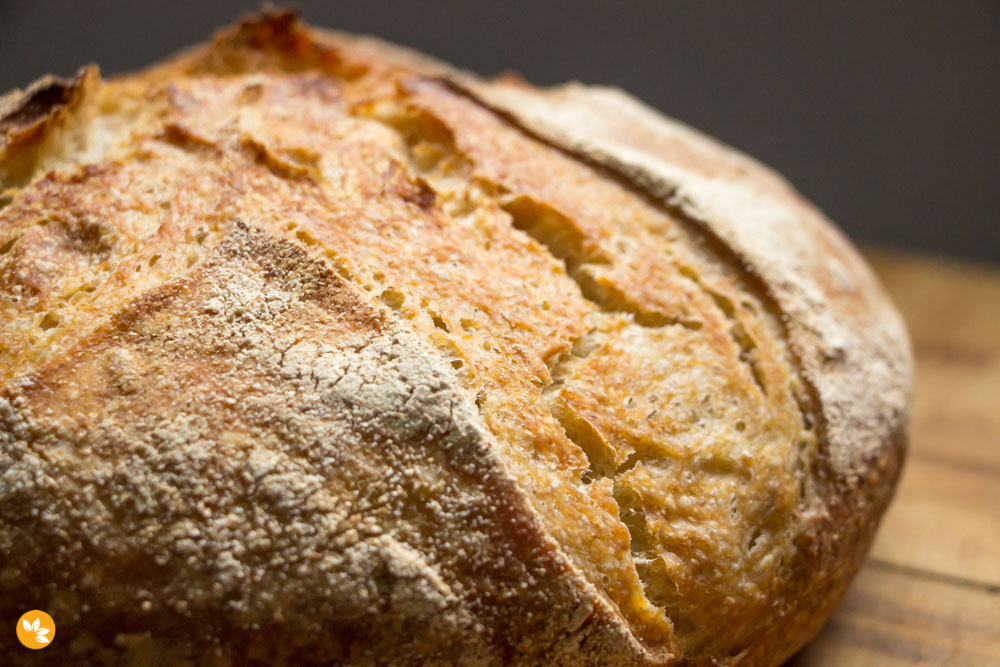 Pão sem sova com fermentação natural - levain
