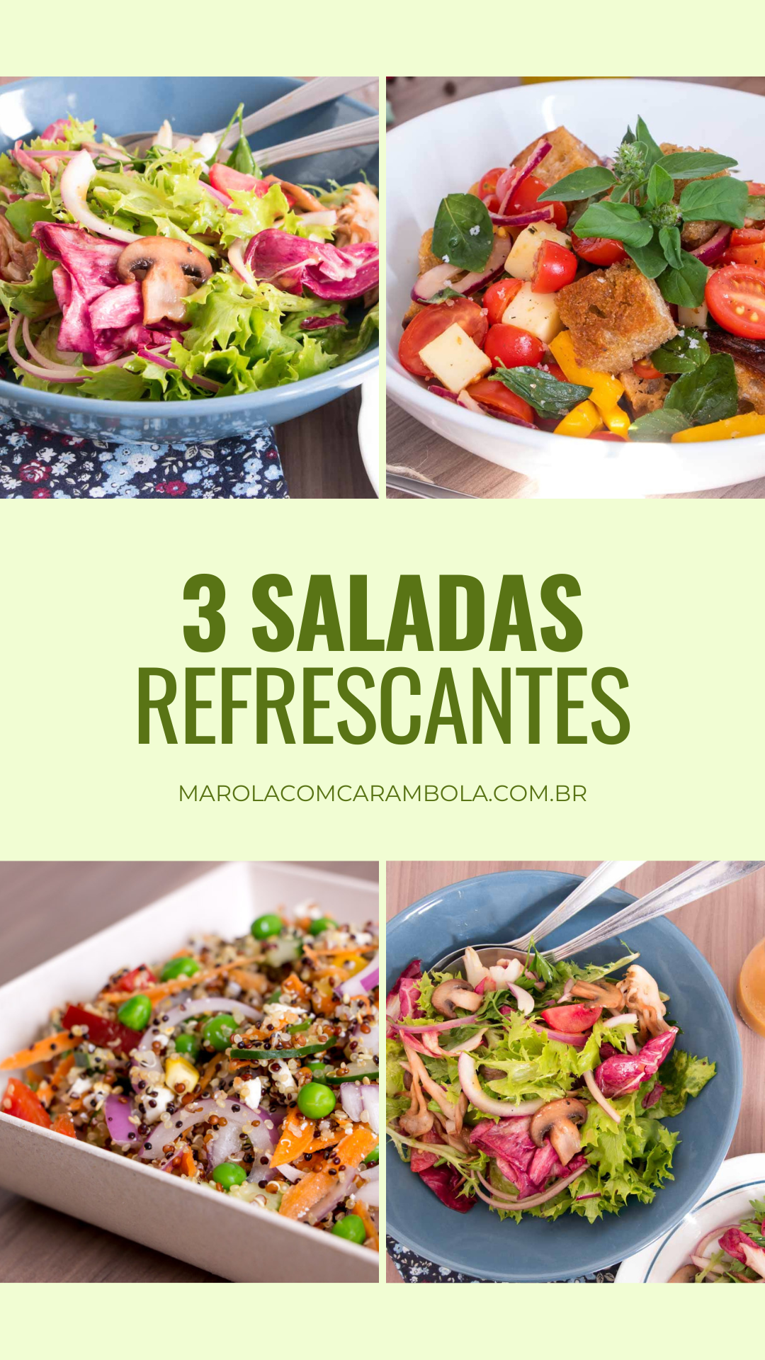 3 Receitas de Saladas Refrescantes